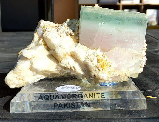 411 grams Stunning Specimen Of AQUA MORGANITE With FELDSPAR